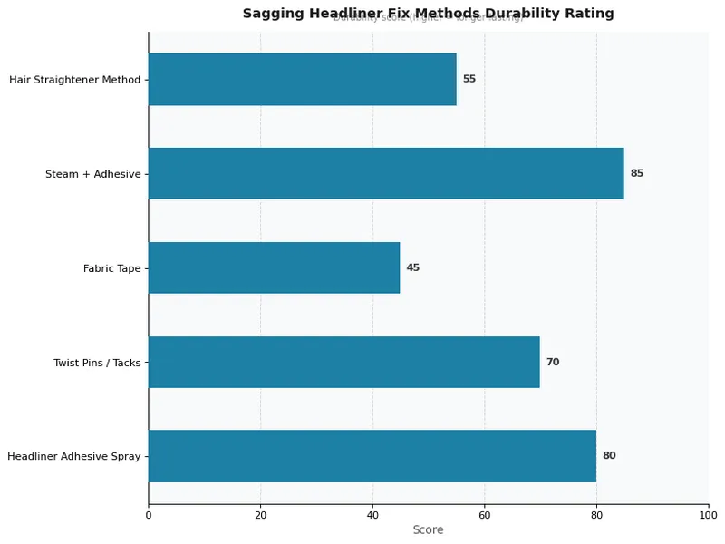 Sagging Headliner Fix Methods Durability Rating