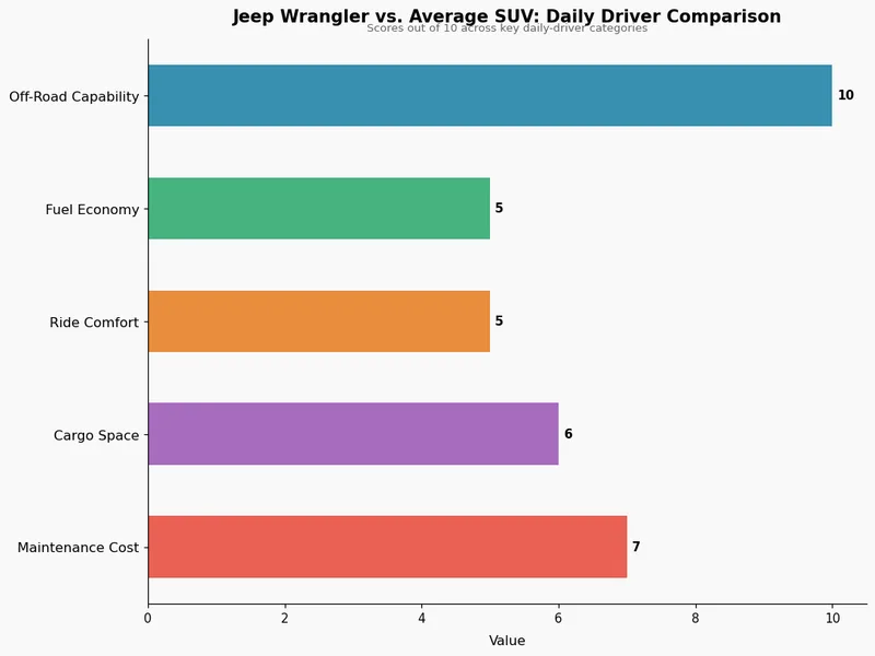 Jeep Wrangler vs. Average SUV: Daily Driver Comparison