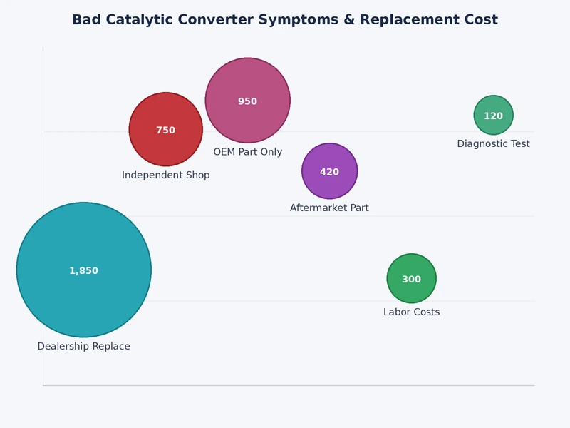 bar chart comparing catalytic converter replacement costs across vehicle types