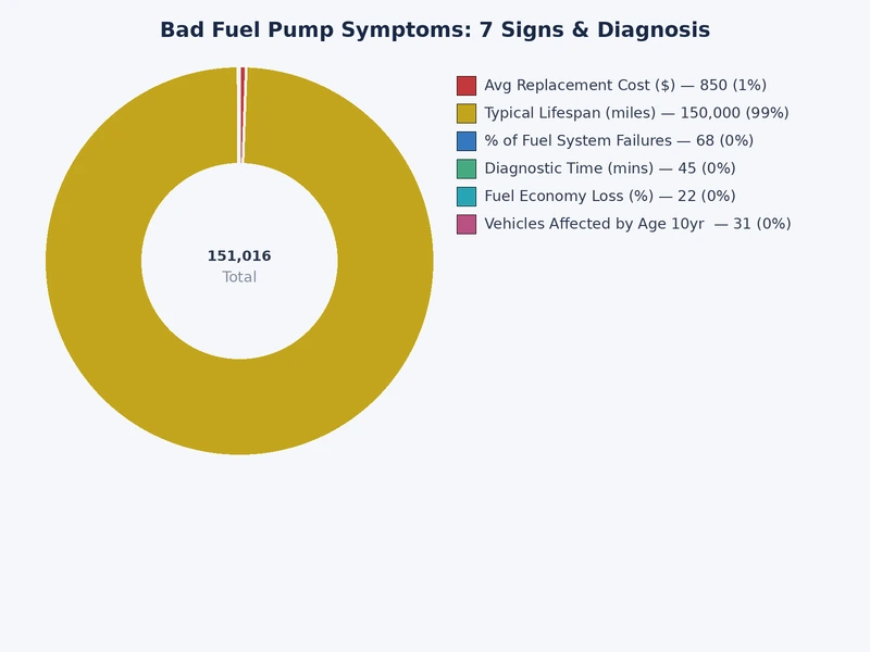 chart comparing frequency and severity of 7 bad fuel pump symptoms