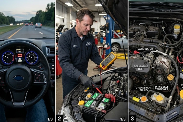 battery light on while driving — red battery warning symbol illuminated on car dashboard