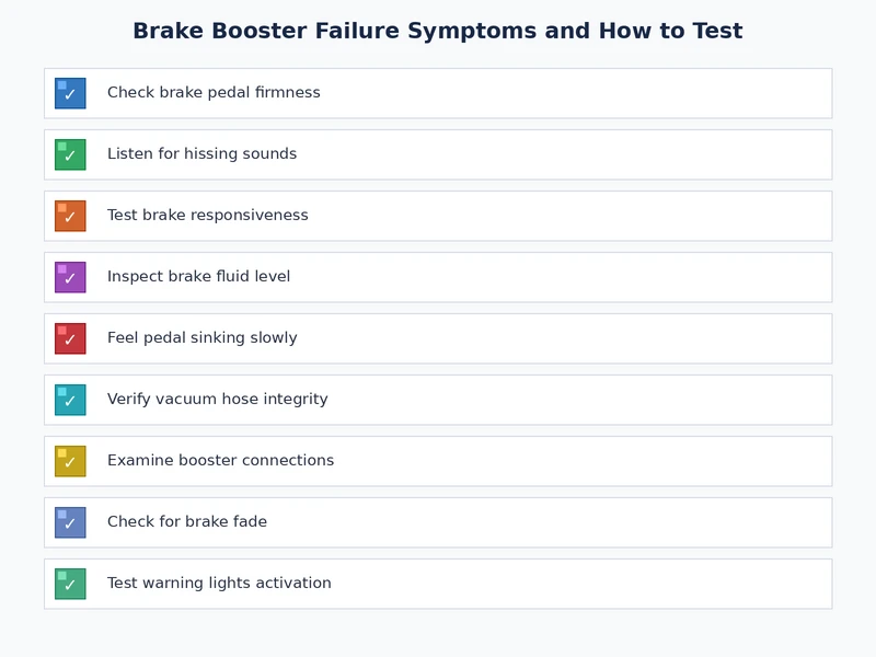Brake booster failure symptoms diagnostic checklist for technicians