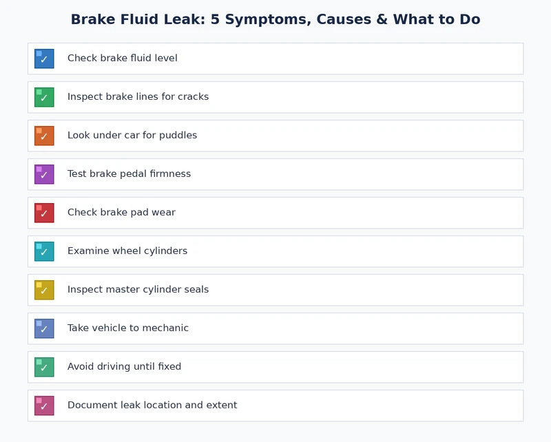 Brake fluid leak symptoms checklist — step-by-step inspection guide