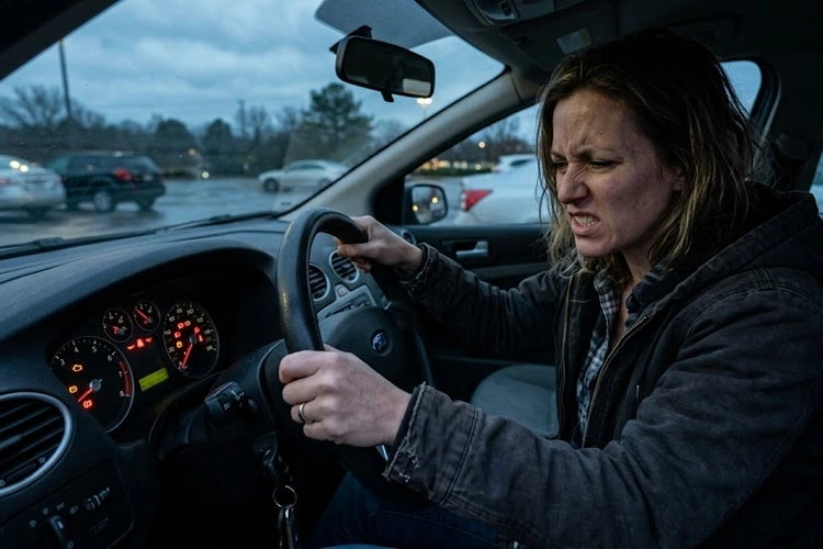 mechanic diagnosing a car that cranks but won't start by checking fuel pressure under the hood