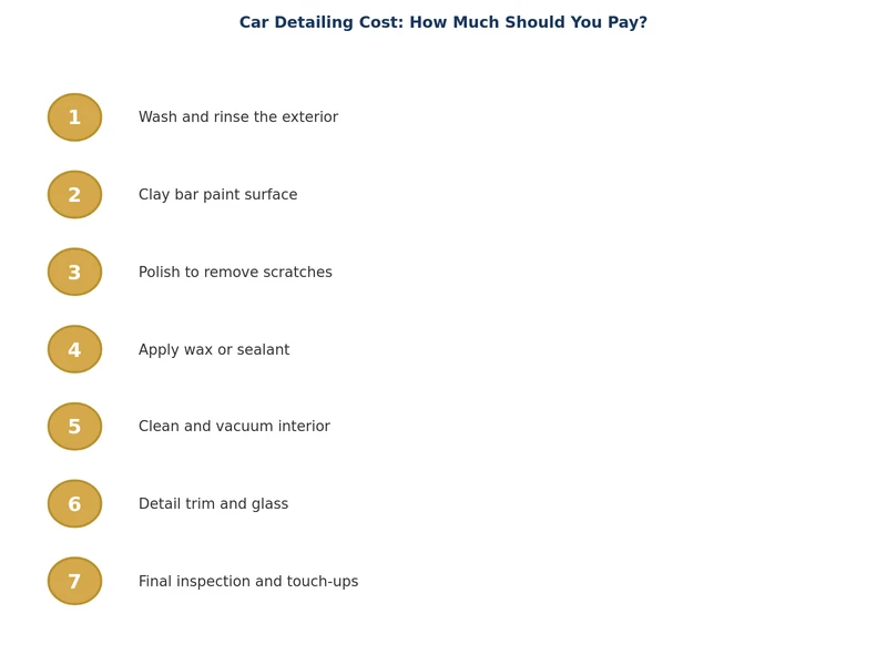 Step-by-step car detailing cost breakdown process diagram