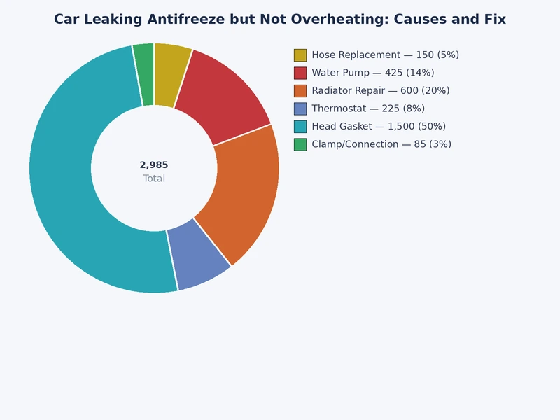 bar chart comparing the most common causes of antifreeze leaks by frequency of occurrence