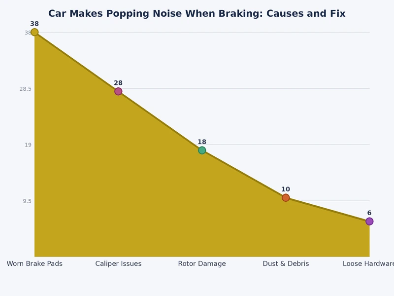 bar chart showing most common causes of a popping noise when braking ranked by mechanic reports