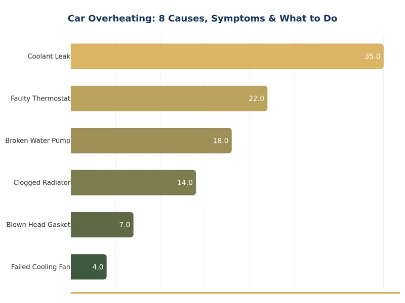 bar chart comparing frequency of car overheating causes