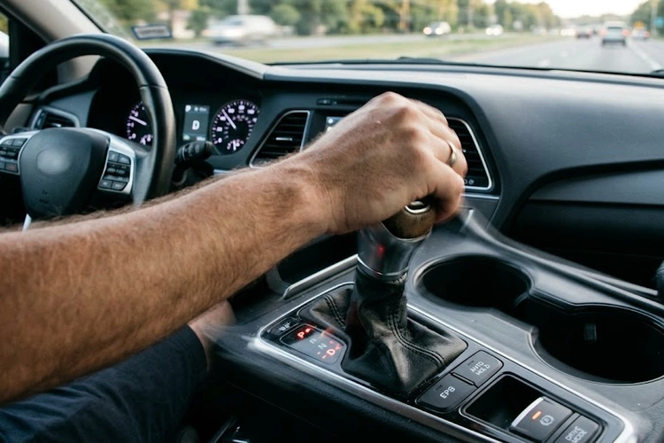 mechanic inspecting CV axle on a car that shakes when put in drive