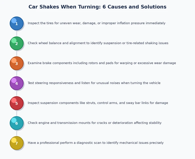 Step-by-step diagnostic process for identifying why a car shakes when turning