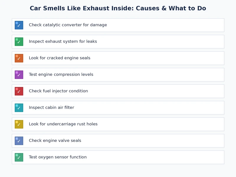 diagnostic checklist for car that smells like exhaust inside the cabin