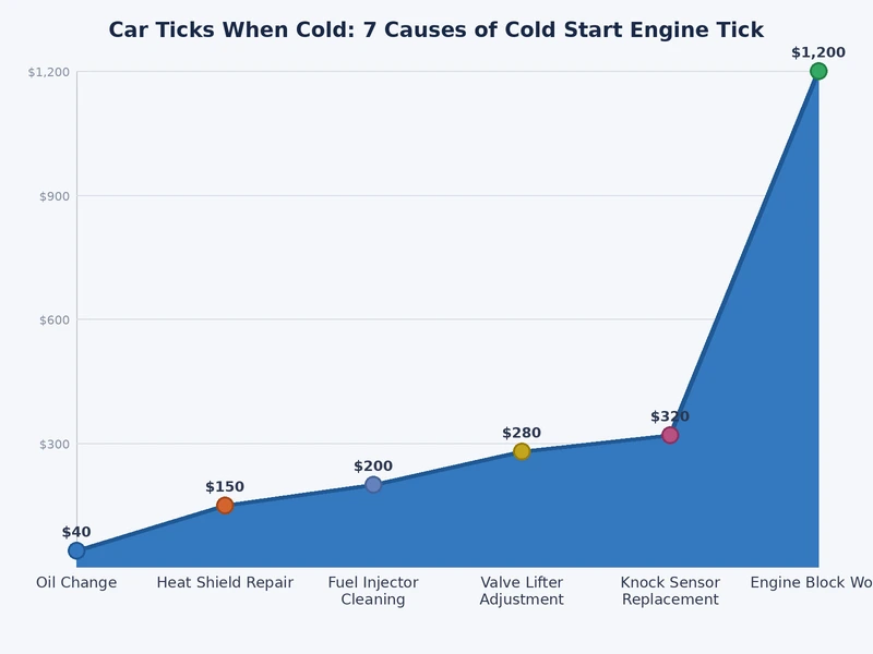 Bar chart comparing cold start engine tick causes by urgency level and average repair cost