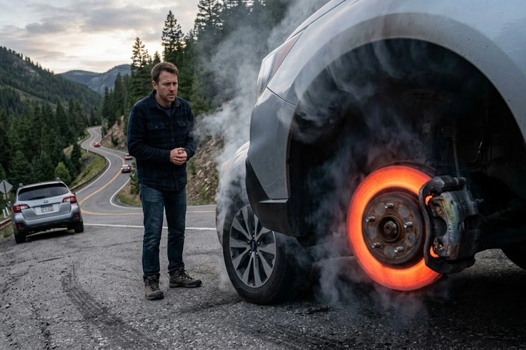 car vibrates in neutral — mechanic inspecting a worn engine mount under the hood