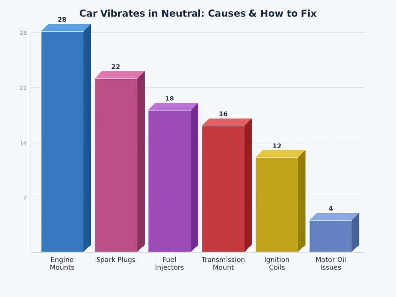 bar chart showing the most common causes of a car vibrating in neutral by frequency
