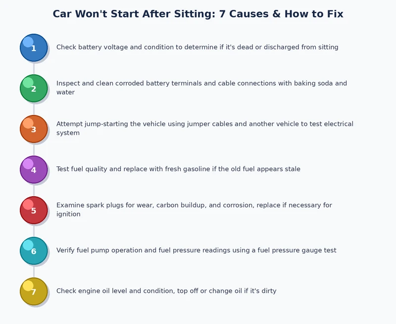 Step-by-step diagnostic process for a car that won't start after sitting