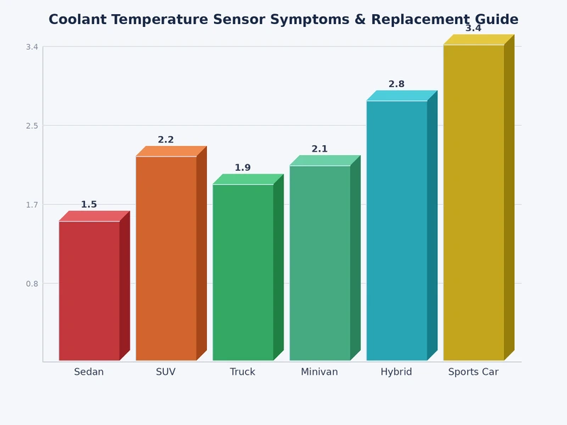 Chart mapping coolant temperature sensor symptoms to their root causes and diagnostic steps