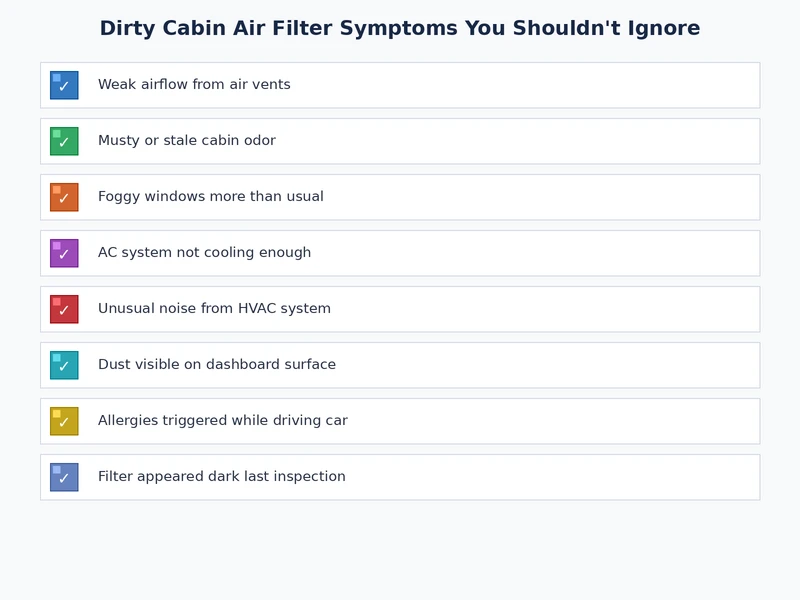 Cabin air filter replacement checklist — when to replace and which filter type to choose for different driving conditions