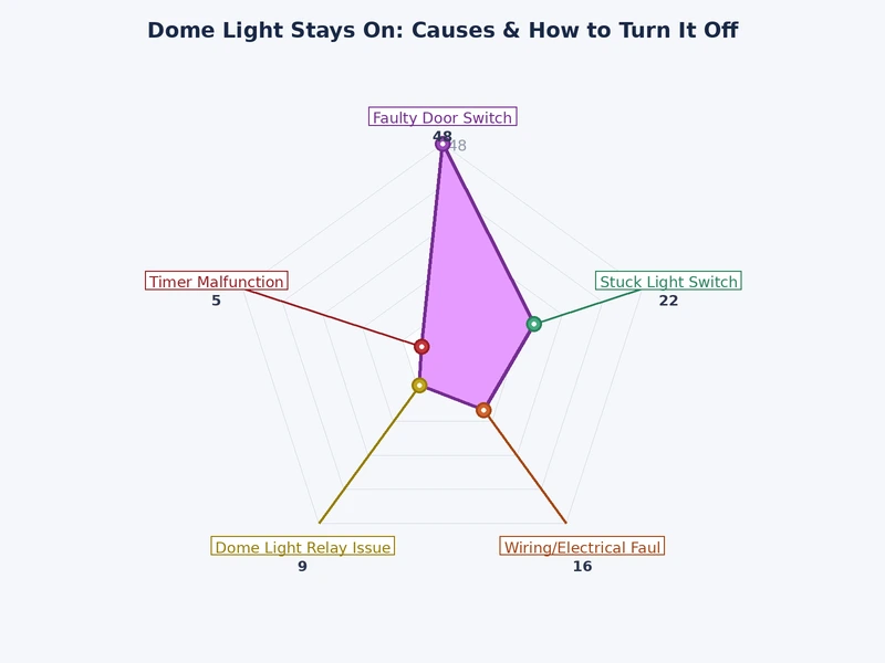 bar chart comparing frequency of dome light causes in vehicles