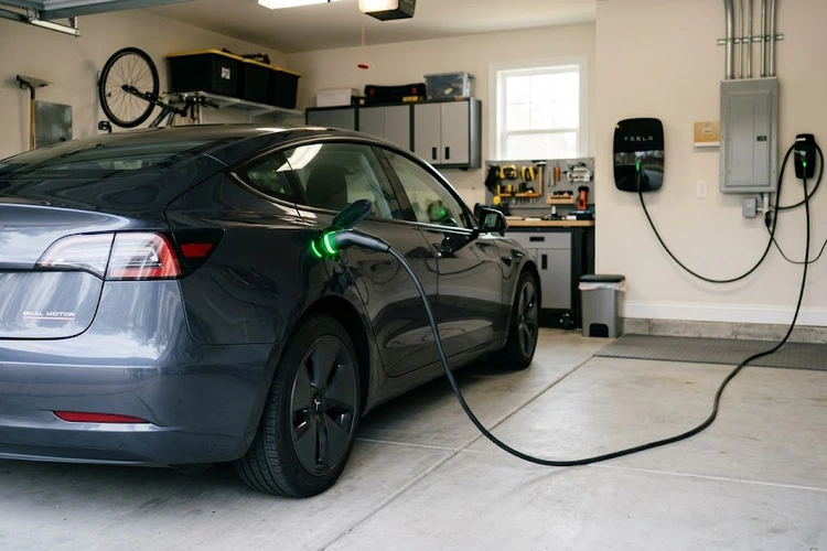 Electric car maintenance service points including battery pack, regenerative braking, and thermal management