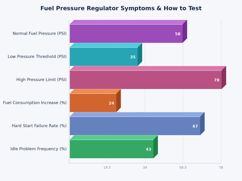 Bar chart comparing fuel pressure regulator symptom severity across failure modes