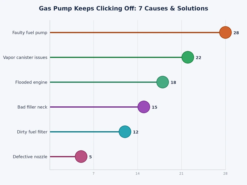 bar chart comparing frequency of causes when gas pump keeps clicking off prematurely