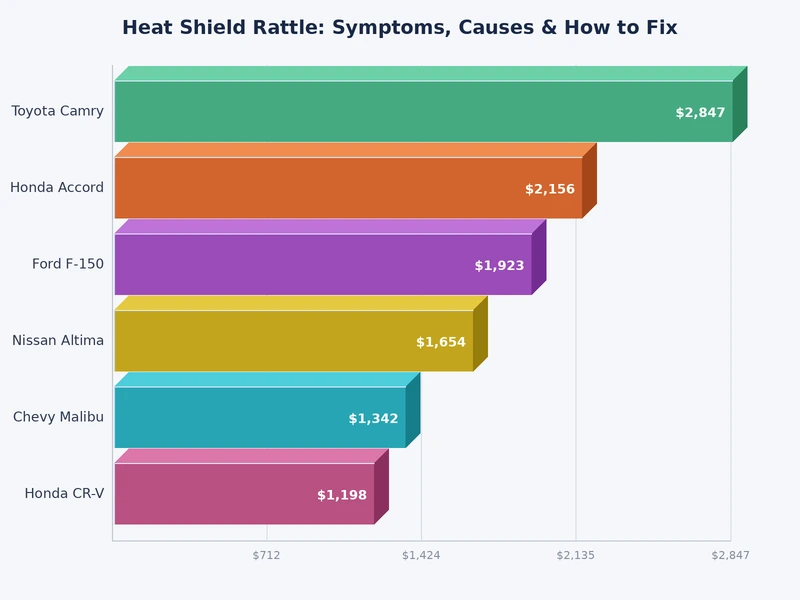 chart showing common heat shield rattle causes by frequency and vehicle age