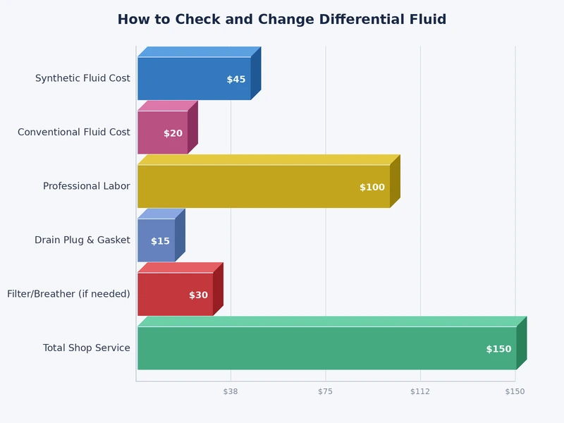 bar chart showing differential fluid change intervals for normal, towing, and off-road driving conditions