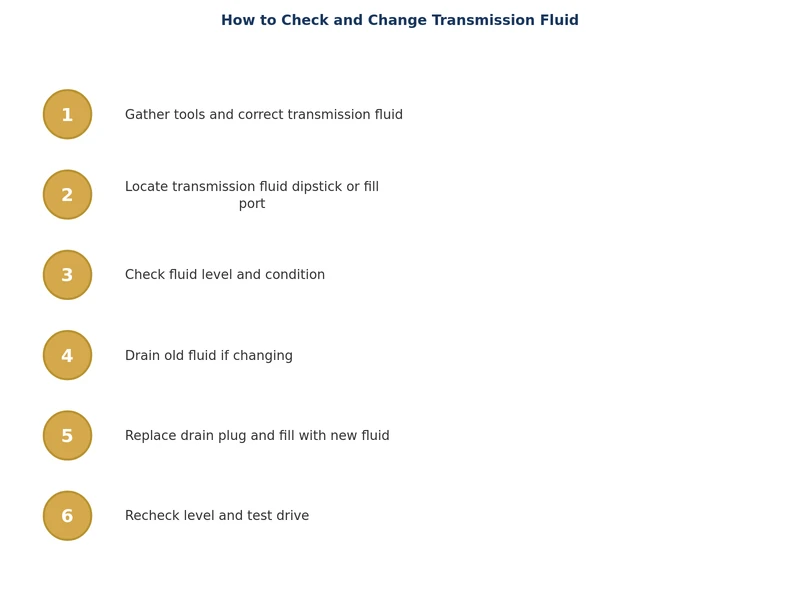 Step-by-step process diagram for changing transmission fluid at home