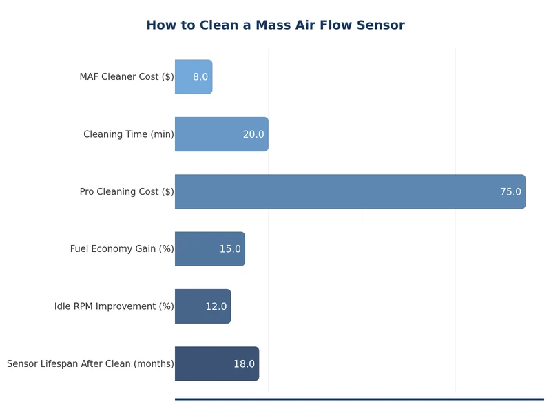 chart comparing MAF sensor cleaning cost vs replacement cost