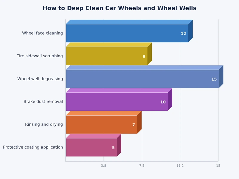 Comparison chart of wheel cleaning methods ranked by effectiveness against brake dust and iron deposits