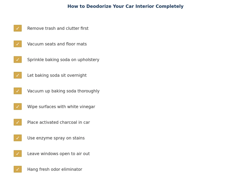 car interior deodorizing checklist - step by step process