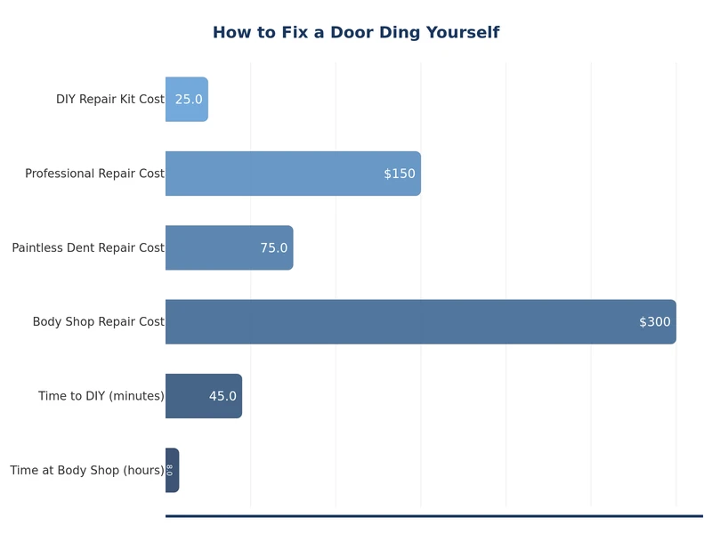 chart comparing DIY door ding repair methods by cost and difficulty
