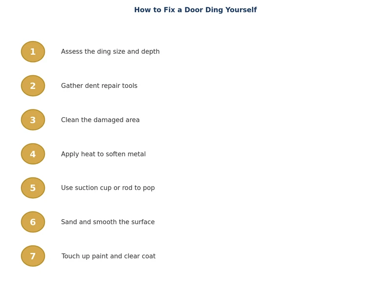 step by step process diagram for fixing a door ding using paintless dent repair