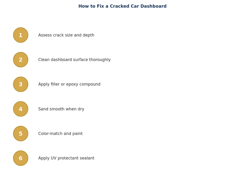 step by step process diagram for fixing a cracked car dashboard