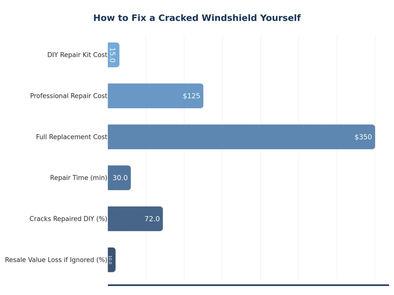 chart comparing windshield damage types and DIY repair suitability