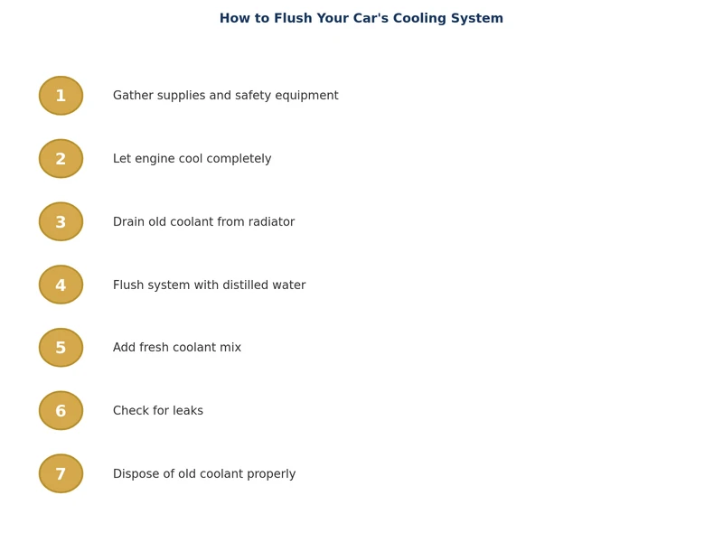 step-by-step process diagram for how to flush car cooling system