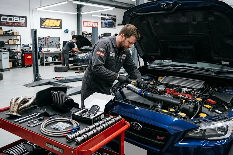Performance engine bay showing how to increase horsepower with cold air intake and upgraded components