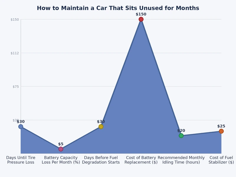 Bar chart comparing failure rates in unprepared stored vehicles versus properly maintained stored vehicles