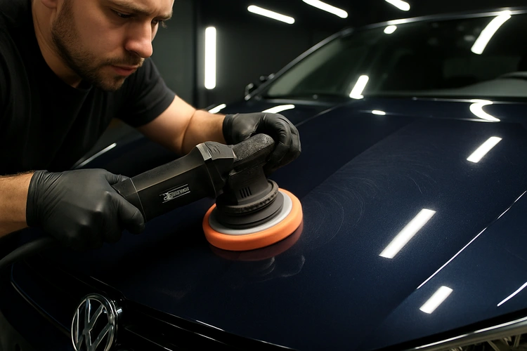how to paint correct a car using a dual action polisher on a dark vehicle