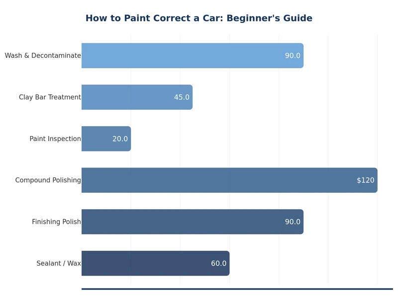 chart comparing paint correction stages by abrasiveness and defect removal capability