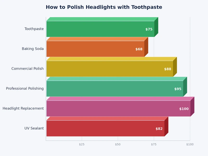 Comparison chart of toothpaste versus dedicated headlight restoration compounds for clarity improvement