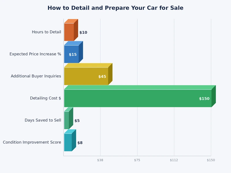 Bar chart comparing DIY versus professional pre-sale detailing costs by task category
