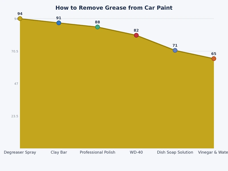 bar chart comparing effectiveness ratings of grease removal methods on car paint