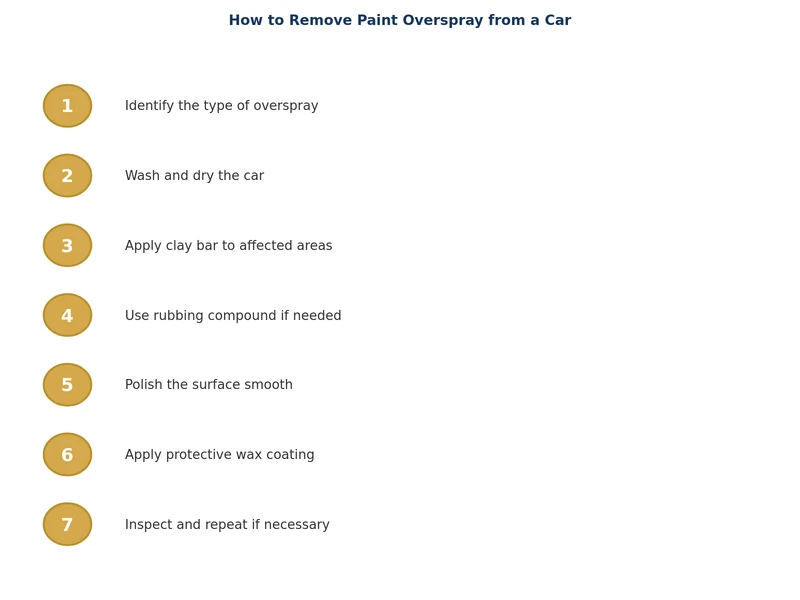 step by step process diagram for how to remove paint overspray from car