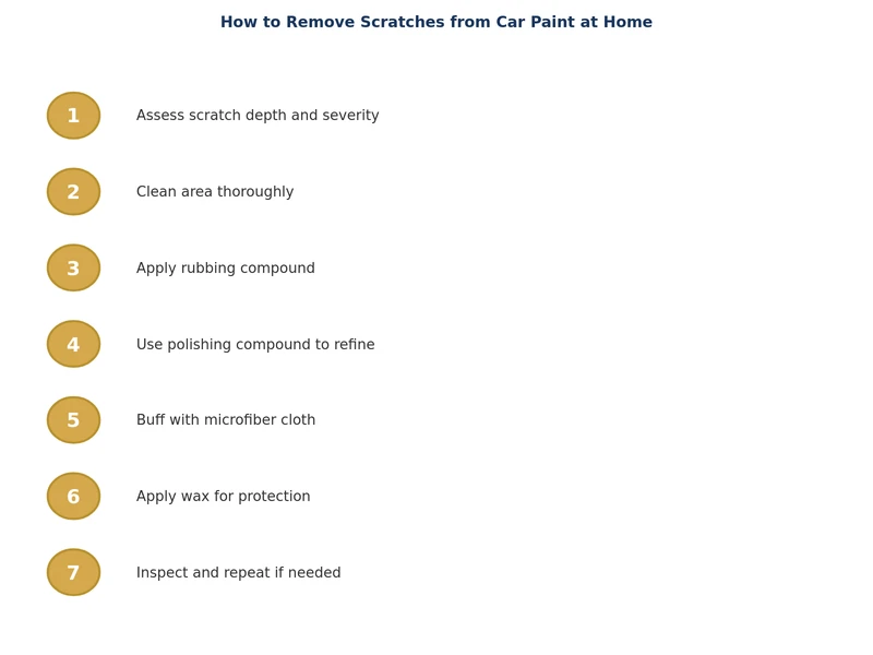 step by step process diagram for removing scratches from car paint at home