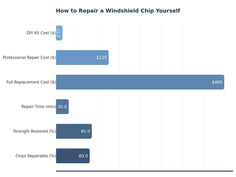 chart comparing DIY windshield chip repair cost versus professional repair cost