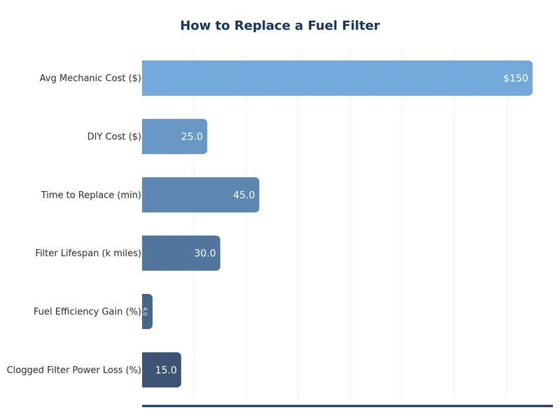 bar chart showing fuel filter replacement cost DIY vs shop