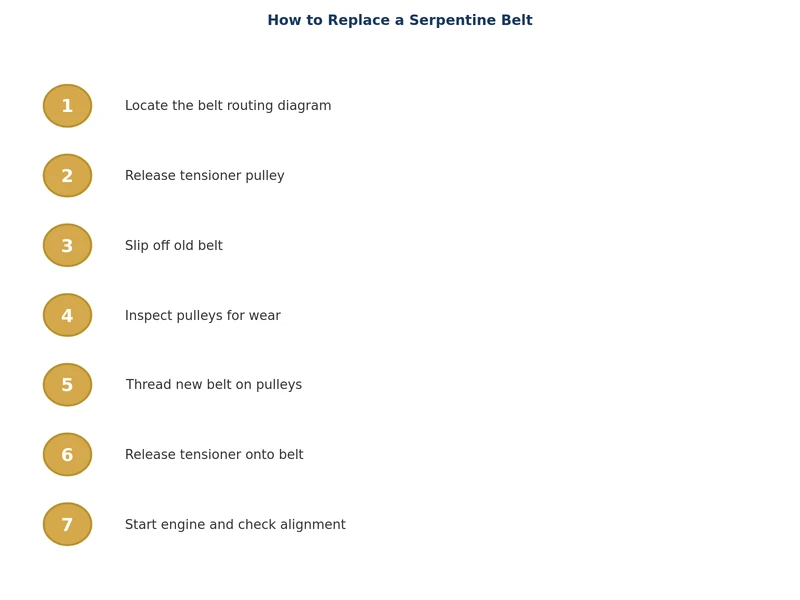 step-by-step serpentine belt replacement process diagram