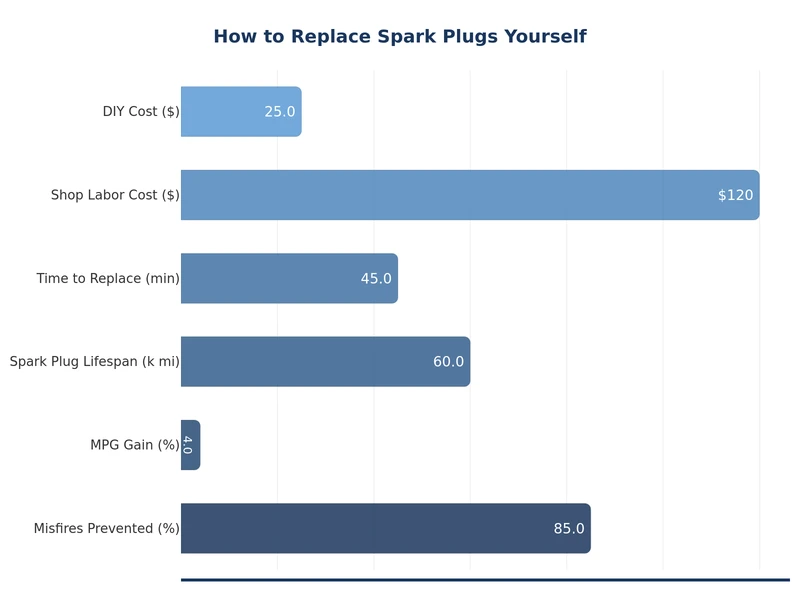 Chart comparing spark plug lifespans by type: copper, platinum, iridium