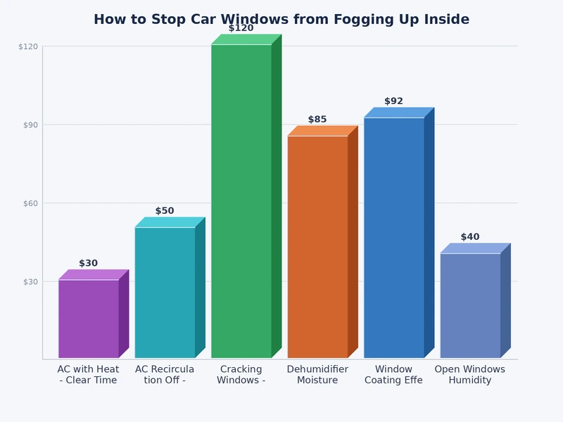 Bar chart comparing fog-prevention methods by speed, duration, and cost effectiveness